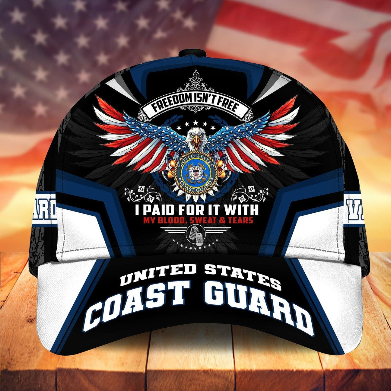 US Coast Guard Eagle Freedom Is Not Free Cap Gift for Military Heroes on Veterans Day