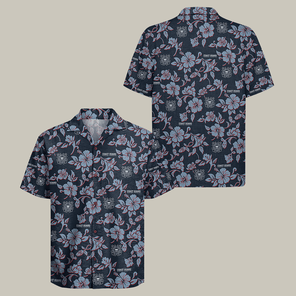 US Coast Guard Hawaiian Shirt Patriotic Coast Guard Clothes Unique Veteran Gift Idea