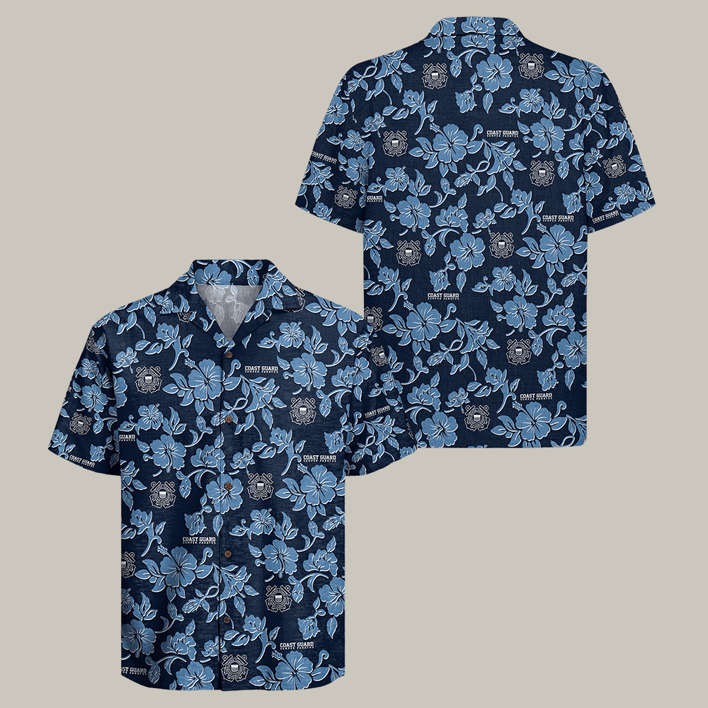 US Coast Guard Hawaiian Shirt US Coast Guard Semper Paratus Shirt Veteran Gift For Him