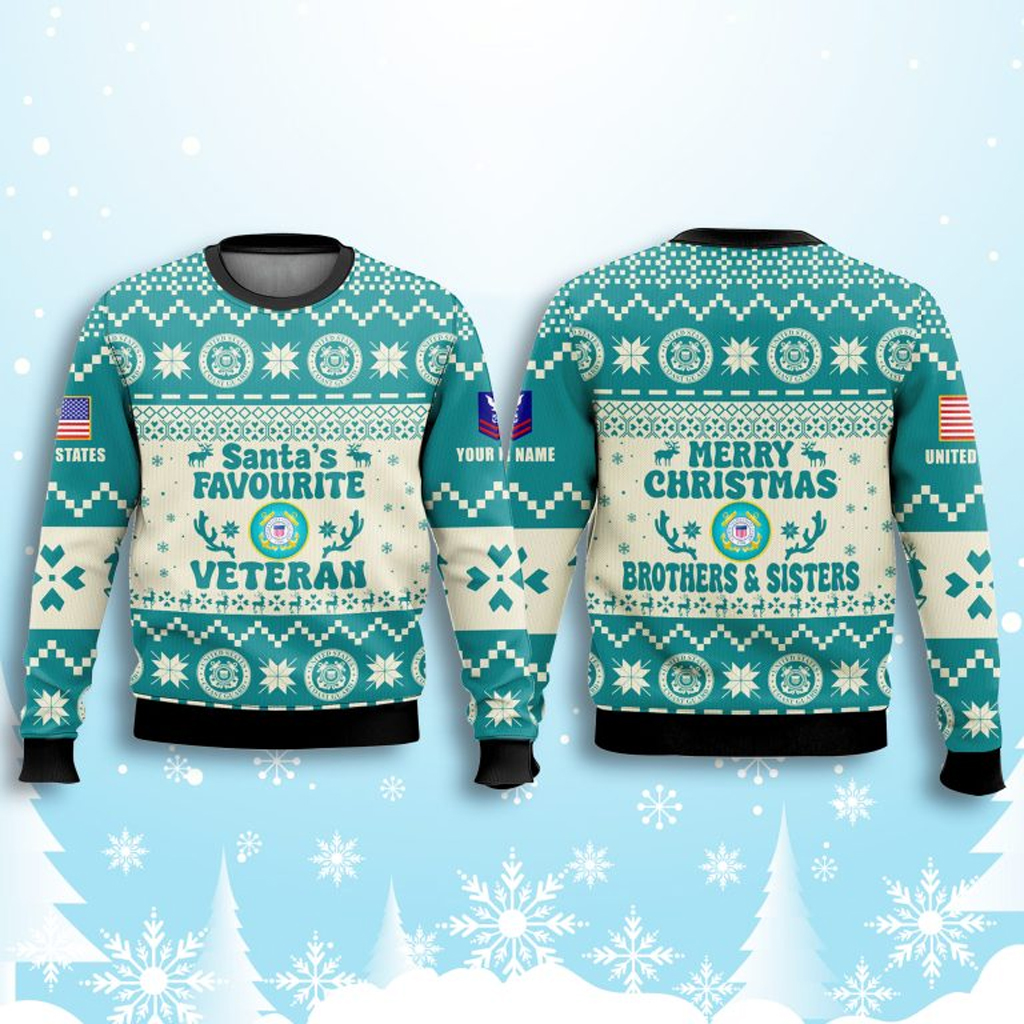 US Coast Guard SantaÃ¯Â¿Â½s Favourite Veteran Ugly Sweater Christmas Gifts For Coast Guard Veterans