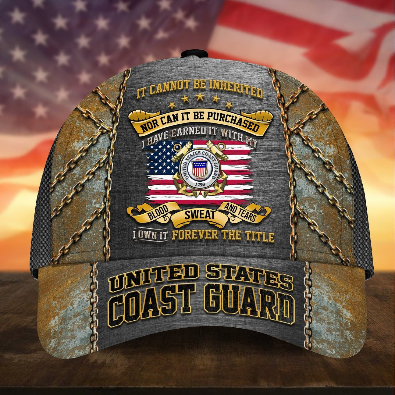 US Coast Guard Veteran Blood Sweat and Tears Cap Gift For Proud Militaries on Veterans Day