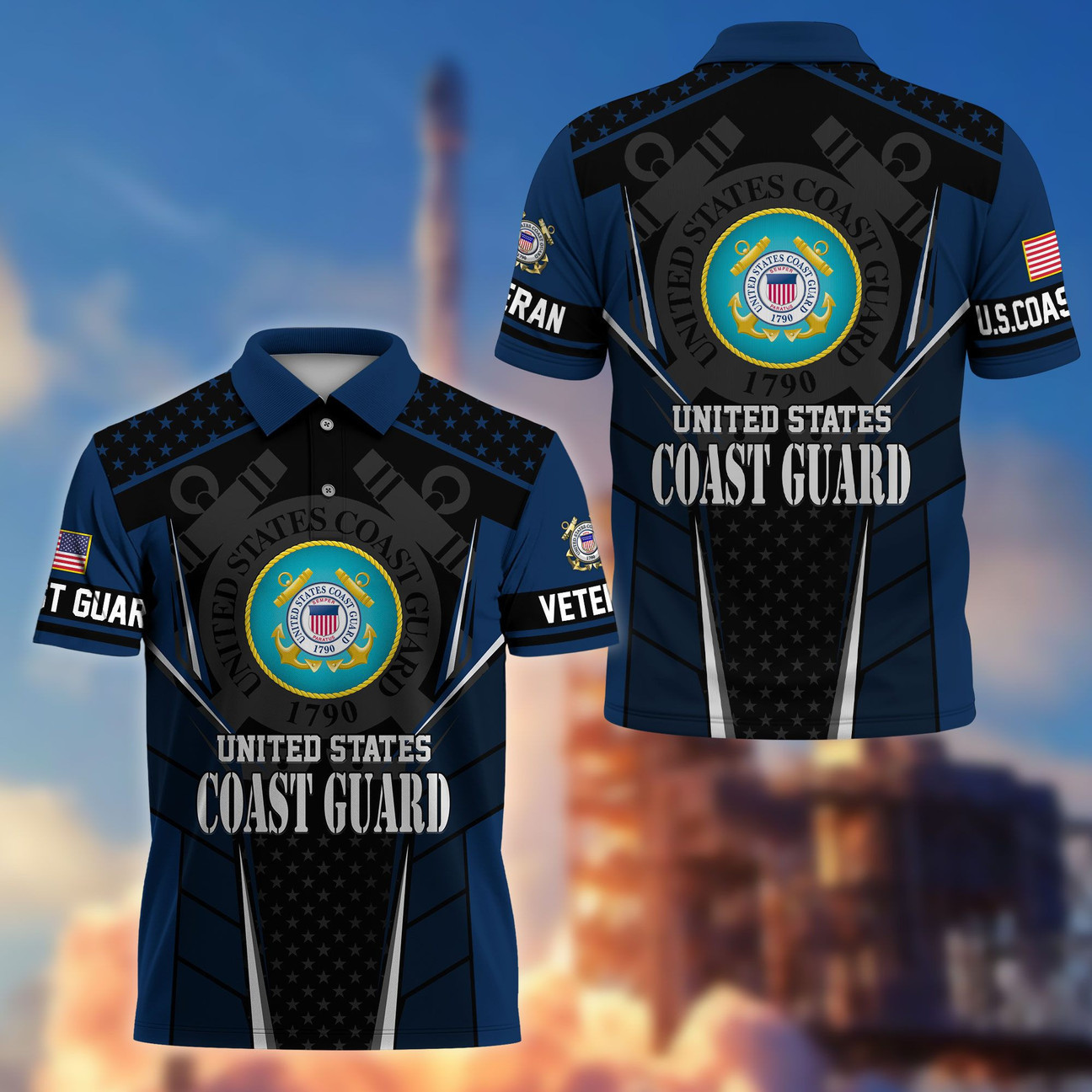US Coast Guard Veterans Polo Shirt Proudly Served USCG Shirt Veterans Day Gifts