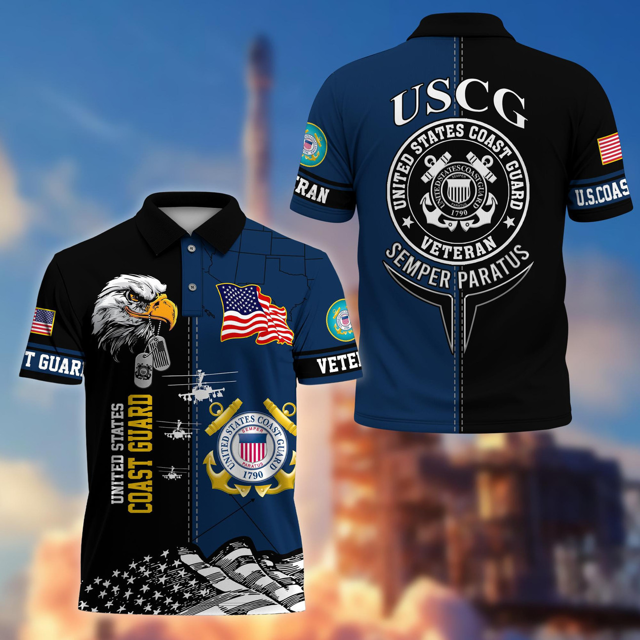 US Coast Guard Veterans Polo Shirt USCG Shirt Best Gift for Coast Guard Veterans