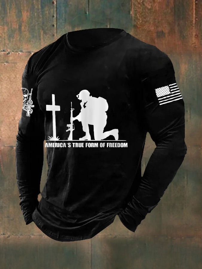 US DD-214 Veteran Long Sleeve Shirt America's True Form Of Freedom Gifts For Patriots