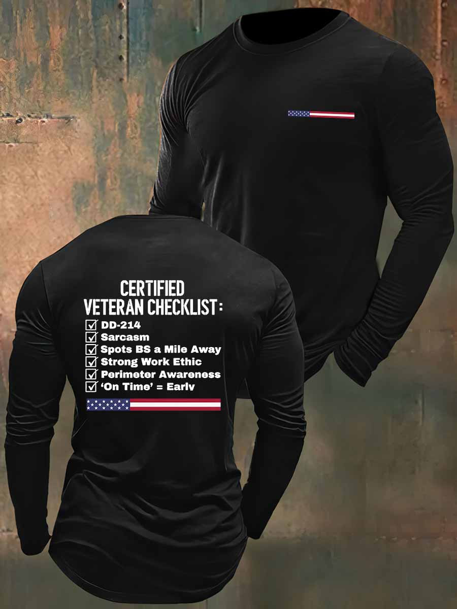 US DD 214 Veteran Long Sleeve Shirt DD 214 Man Card Military Clothing Gifts For Patriotic Dad