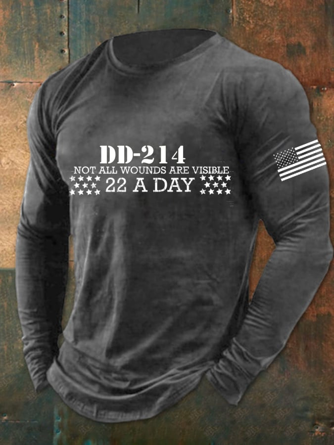 US DD 214 Veteran Long Sleeve Shirt Not All Wounds Are Visible Veteran Merch Gift Ideas