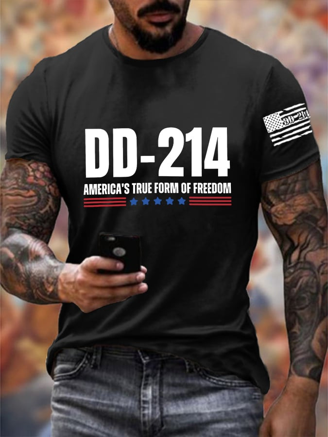 US DD 214 Veteran T-Shirt America's True Form Of Freedom DD 214 Apparel Gifts For Him