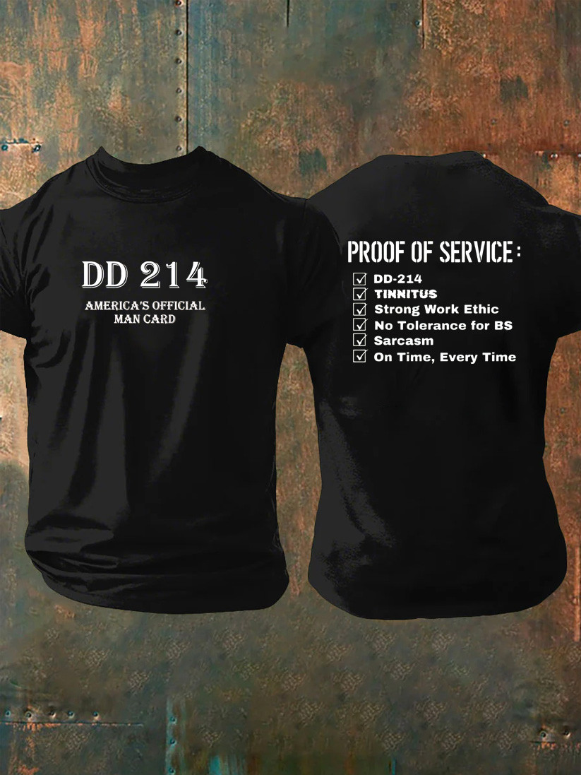 US DD 214 Veteran T-Shirt Proof Of Service DD 214 Apparel Great Gifts For Military