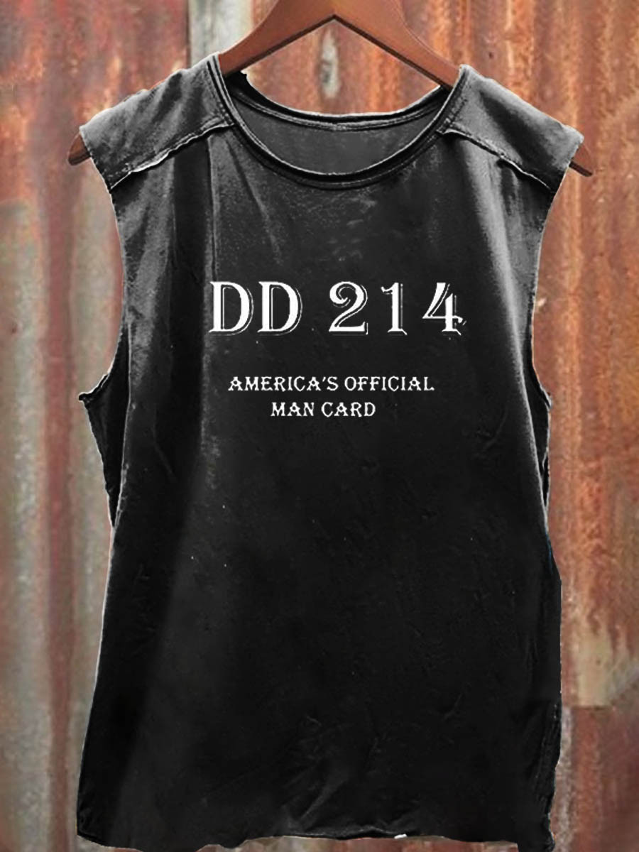US DD 214 Veteran Tank Top America's Official Man Card DD 214 Apparel Gifts For Men