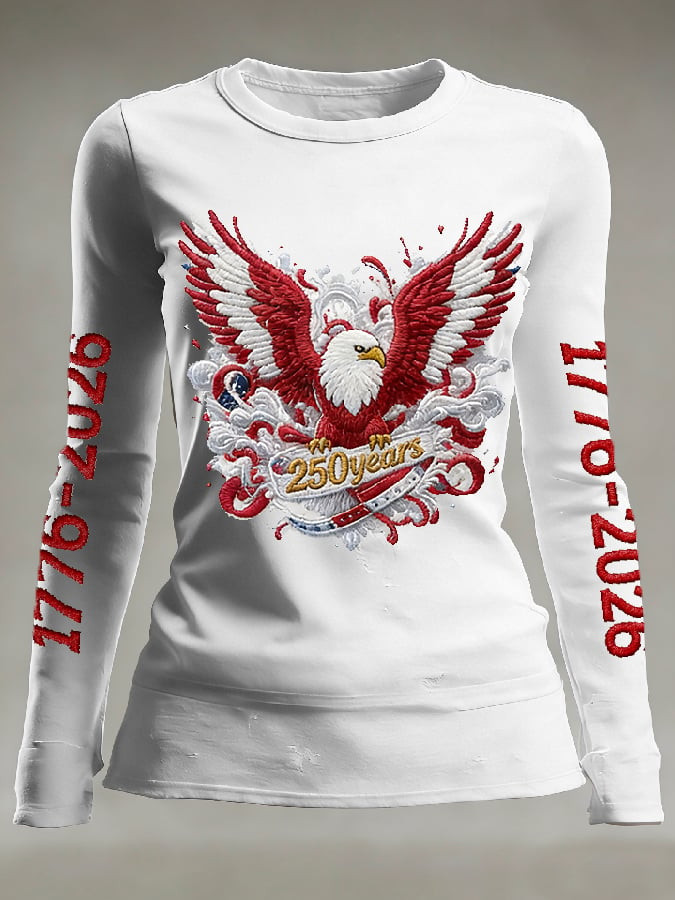 US Eagle 1776 2026 Anniversary Long Sleeve T-Shirt America 250 Years Patriotic Clothing