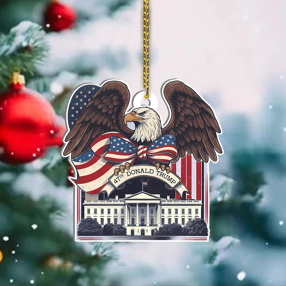 US Eagle 47th Donald Trump Ornament For Christmas Tree Trump Victory Ornament