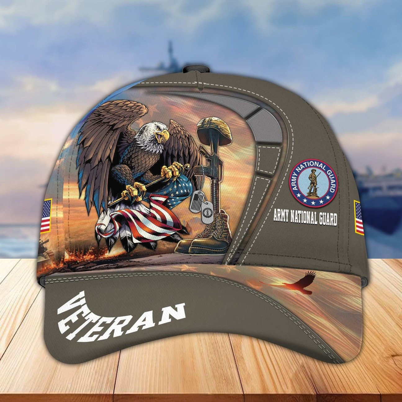 US Eagle Army National Guard Veteran Hat Veterans Day Patriotic Cap Dad Gifts