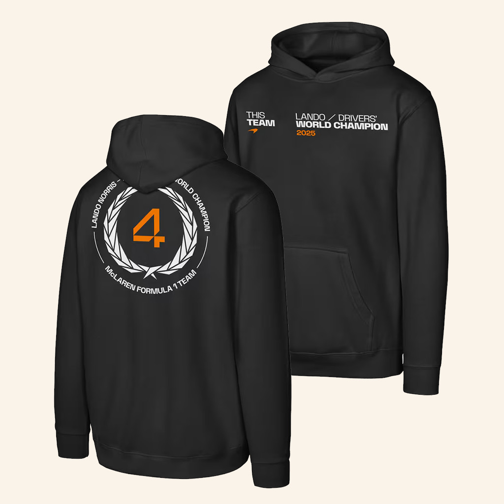 US F1 Merch Lando Norris Mclaren F1 Team 2025 Drivers' World Champion Hoodie Gifts For Him US F1 Merch Lando Norris Mclaren F1 Team 2025 Drivers' World Champion Hoodie Gifts For Him