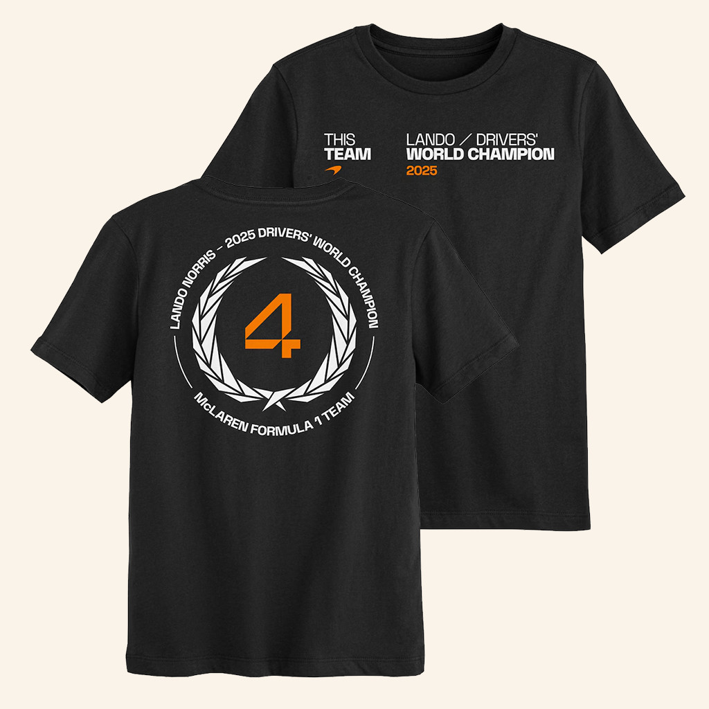 US F1 Merch Lando Norris Mclaren F1 Team 2025 Drivers' World Champion T-Shirt Gifts For Fans