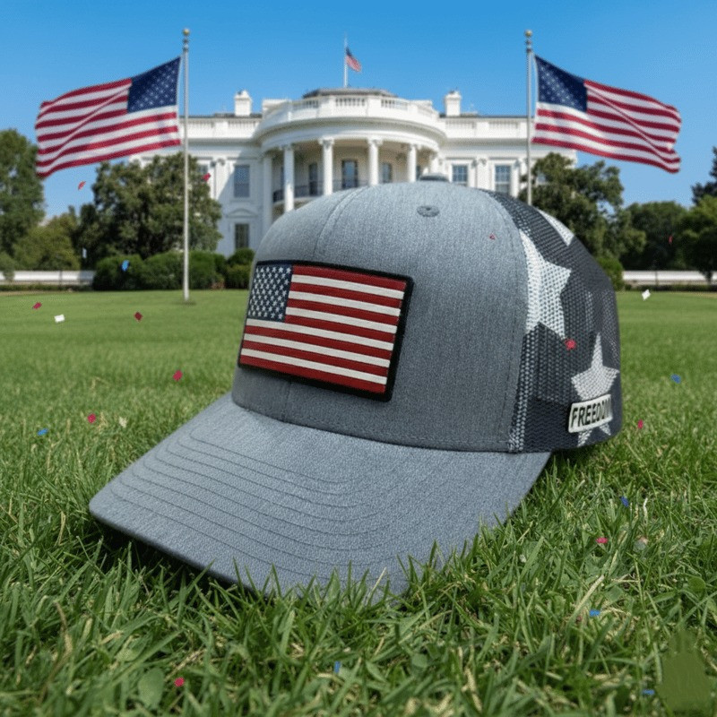 US Flag Freedom Day Trucker Hat American 250th Anniversary Baseball Cap Patriotic Gifts