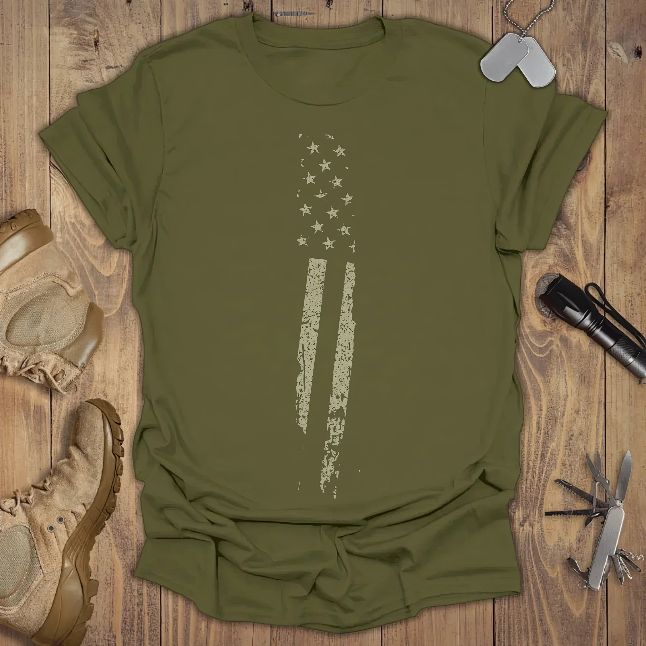US Flag Monochromatic T-shirt Patriotic Apparel Mothers Day Gift For Friends