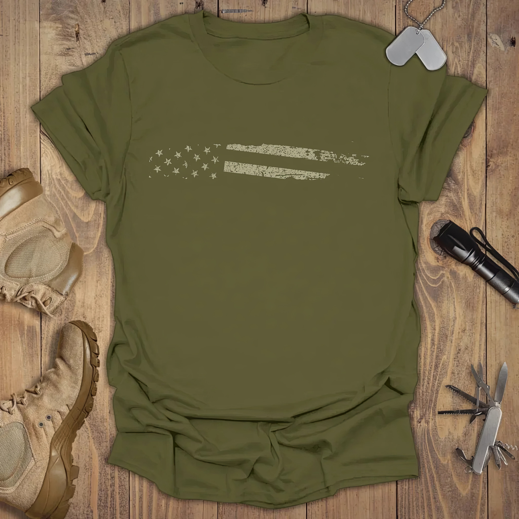US Flag Monochromatic T-shirt Patriotic Tees Mothers Day Gift For Friends