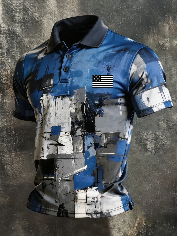 US Flag Patriotic Golf Polo Shirt Patriotic Golf Shirt Golf Presents For Dad