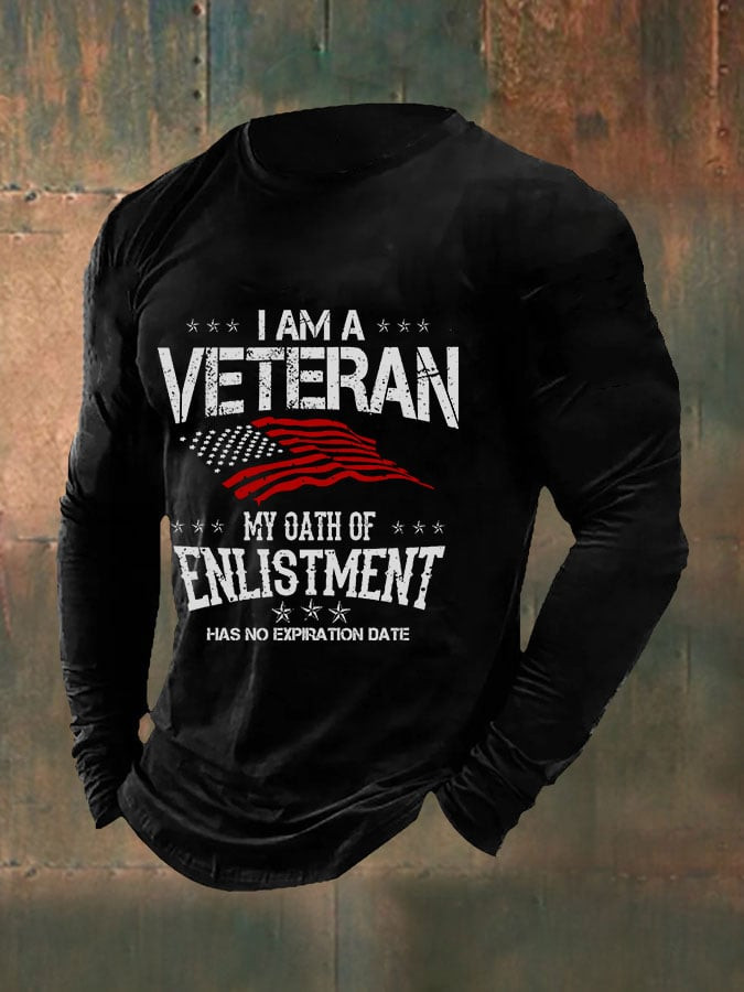 US I Am A Veteran Long Sleeve Shirt My Oath Of Enlistment Proud Veteran Apparel Gifts For Him