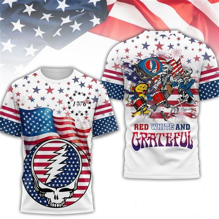 US Independence Day 4th July Grateful Dead Shirt Gift Ideas For Music Lovers