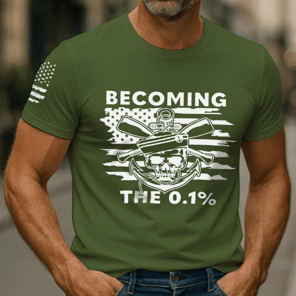 US Marine Corp T-Shirt Becoming The 0 1 Skull Pattern Patriotic Shirt Veteran Gift