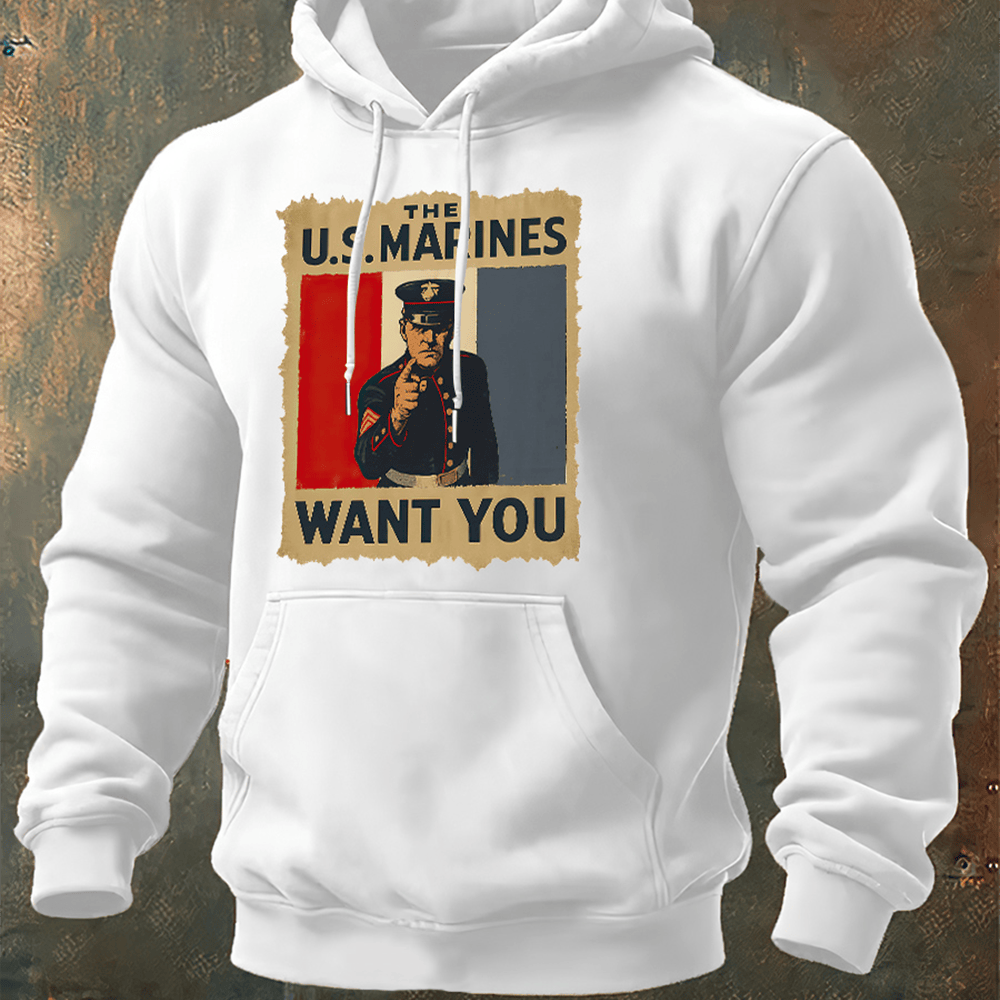 US Marine Corp White Hoodie US Marines Wants You Usmc Apparel Marine Corps Gift Ideas