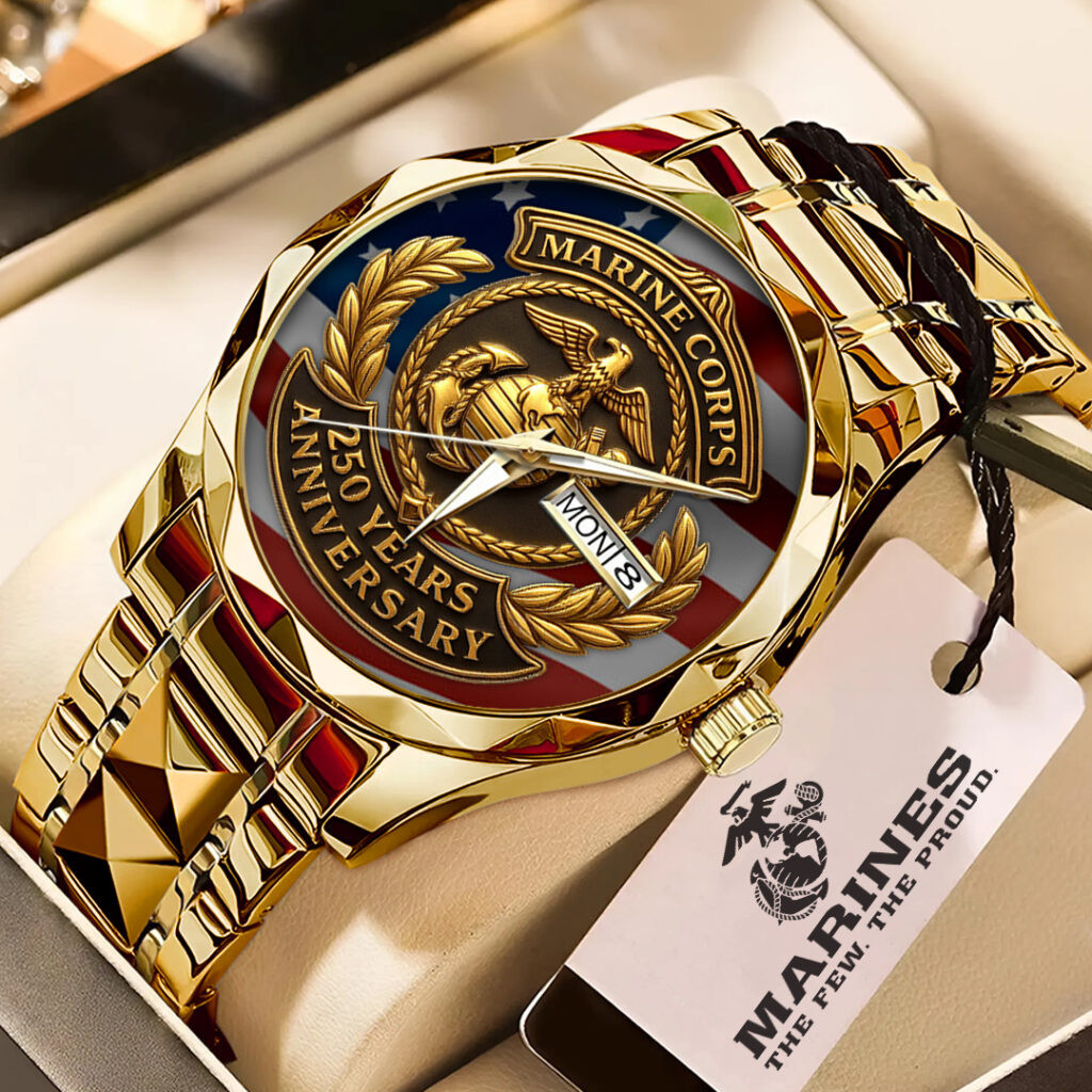 US Marine Corps 250 Years Anniversary Watch USMC Merch Christmas Gifts For Veteran