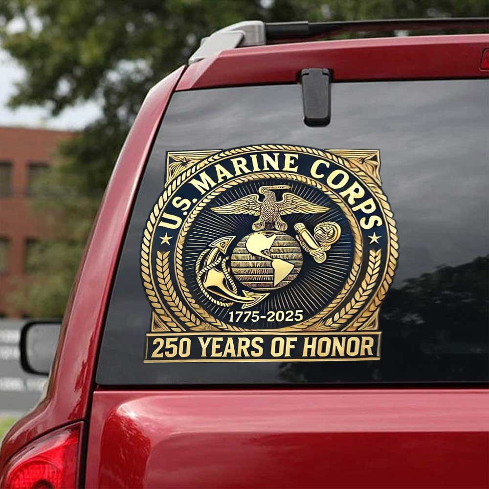 US Marine Corps 250 Years Of Honor Car Sticker Cool Gifts For Veterans