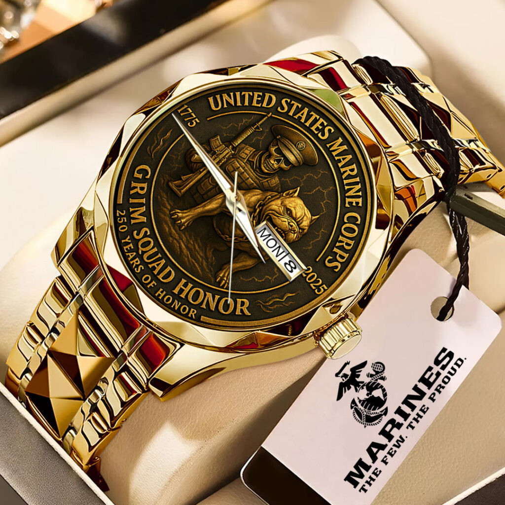 US Marine Corps 250 Years Of Honor Watch Grim Squad Honor USMC Merch Veteran Gifts