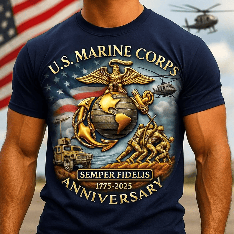 US Marine Corps 250Th Anniversary 1775 2025 T-Shirt Semper Fidelis Shirt Gifts For Marines Veteans