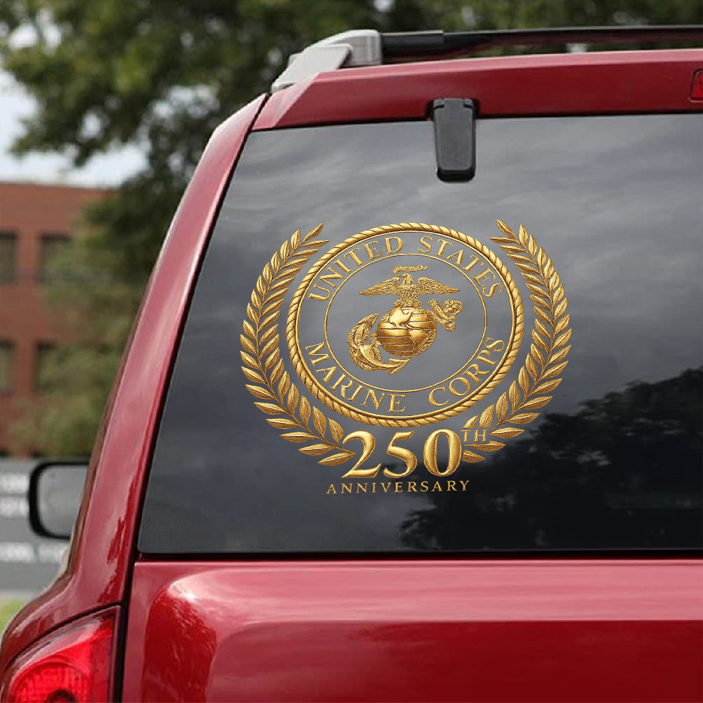 US Marine Corps 250th Anniversary 2025 Car Sticker Proud Marines USMC Gift Ideas