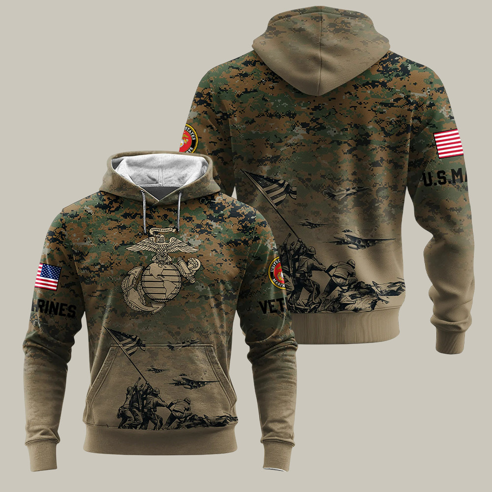 US Marine Corps 250Th Anniversary Camo Hoodie Freedom Isn't Free USMC Retirement Gifts