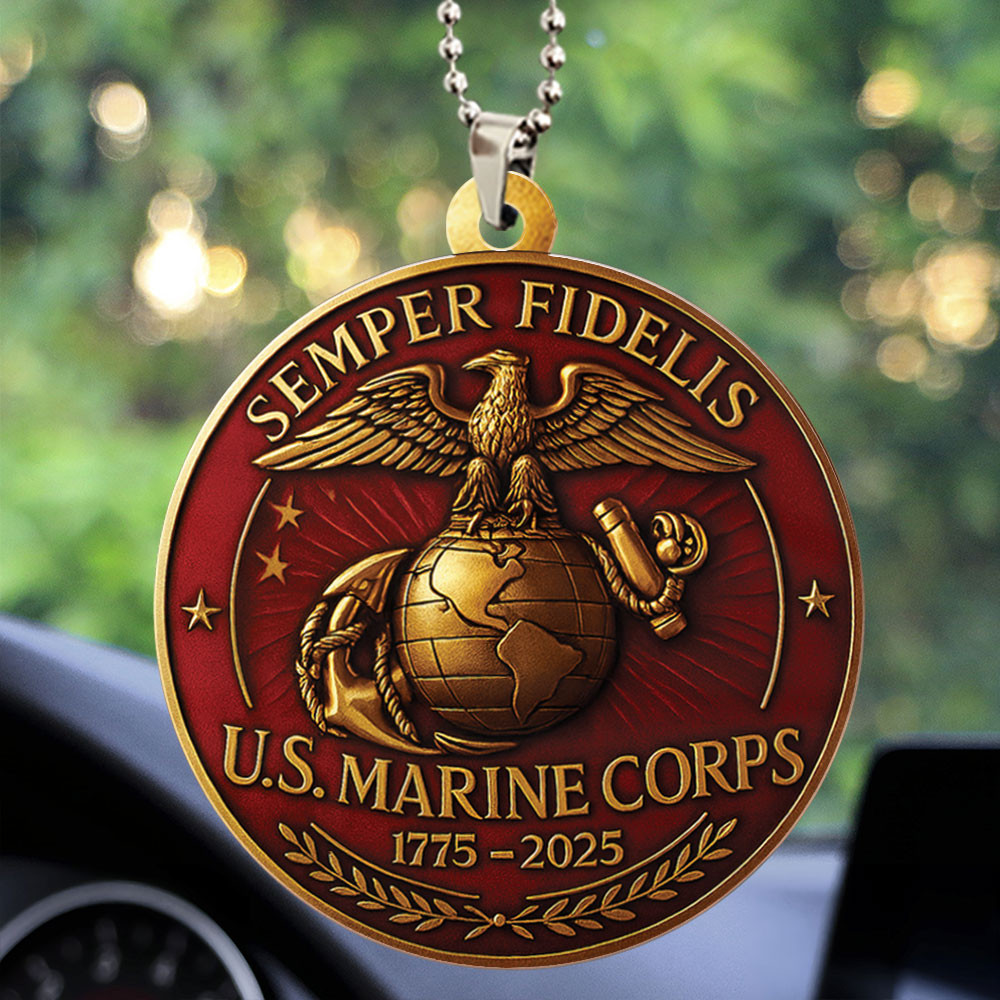 US Marine Corps 250th Anniversary Car Ornament Semper Fidelis Car Hanging Decor Gifts