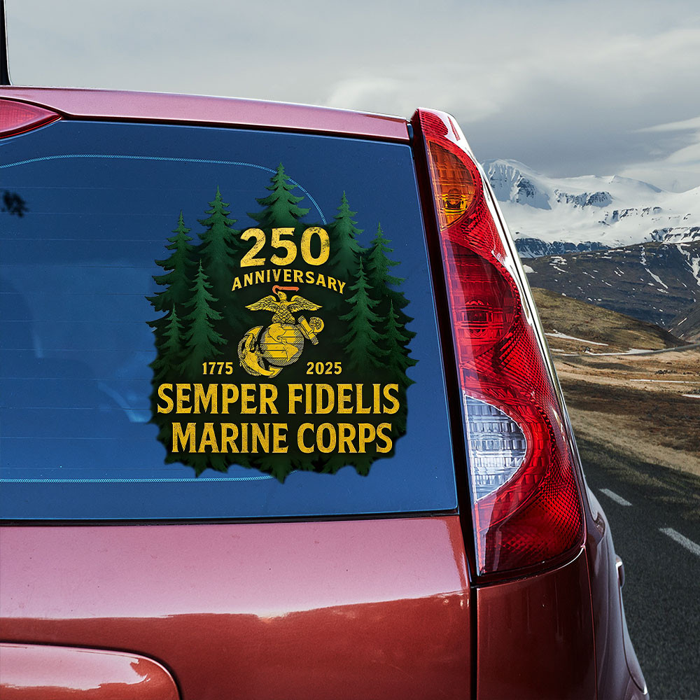 US Marine Corps 250th Anniversary Car Sticker Semper Fidelis Car Decal Gifts For Veterans