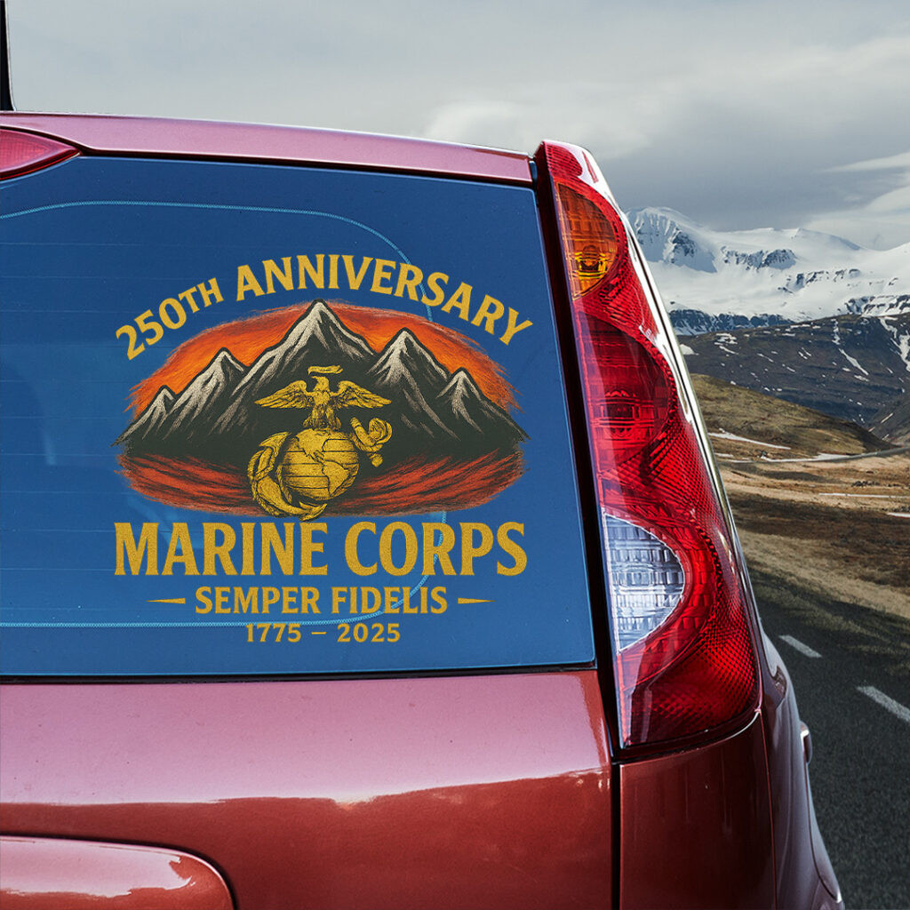 US Marine Corps 250th Anniversary Car Sticker Semper Fidelis Decal Unique Gifts For Veterans