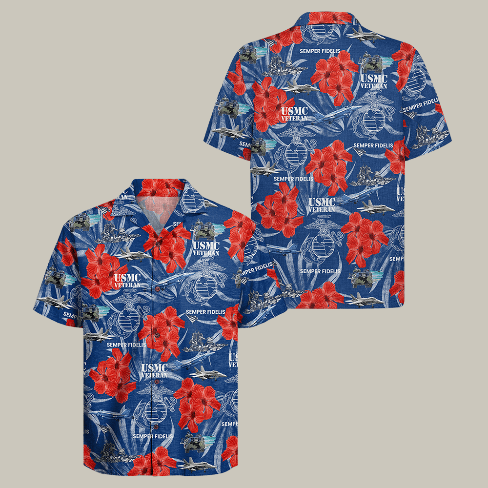 US Marine Corps 250th Anniversary Hawaiian Shirt Semper Fi USMC Clothes Cool Veteran Gift