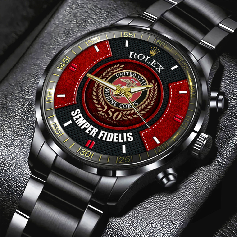 US Marine Corps 250th Anniversary Rolex Watch Semper Fidelis USMC Merch Gifts For Veteran