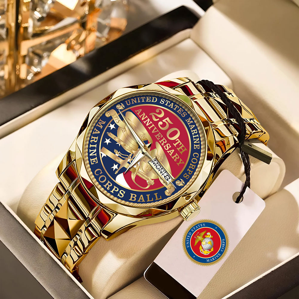 US Marine Corps 250th Anniversary Watch Marine Corps Ball USMC Merch Best Gifts For Veterans