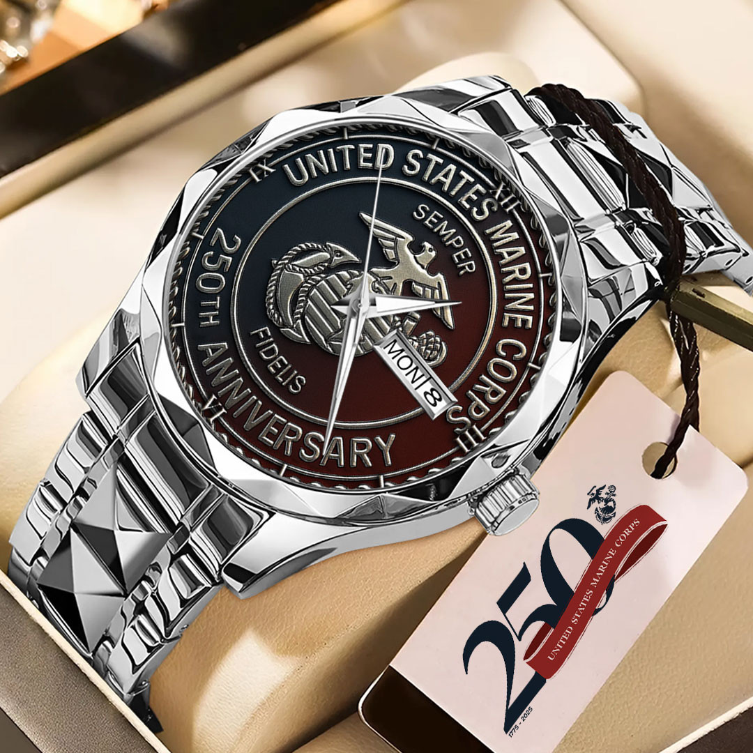 US Marine Corps 250th Anniversary Watch Semper Fi USMC Watch Gifts For Marines