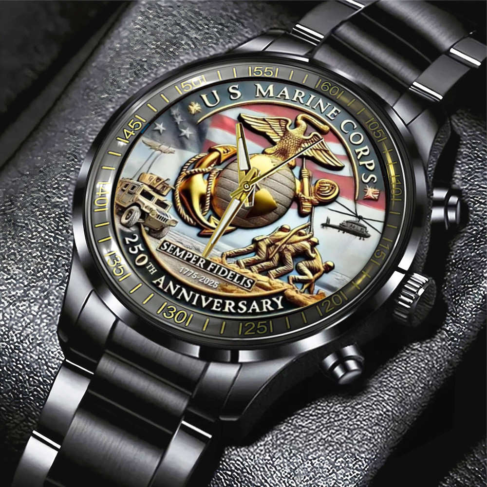US Marine Corps 250Th Anniversary Watch Semper Fidelis Marines Watch Gifts For Boyfriend