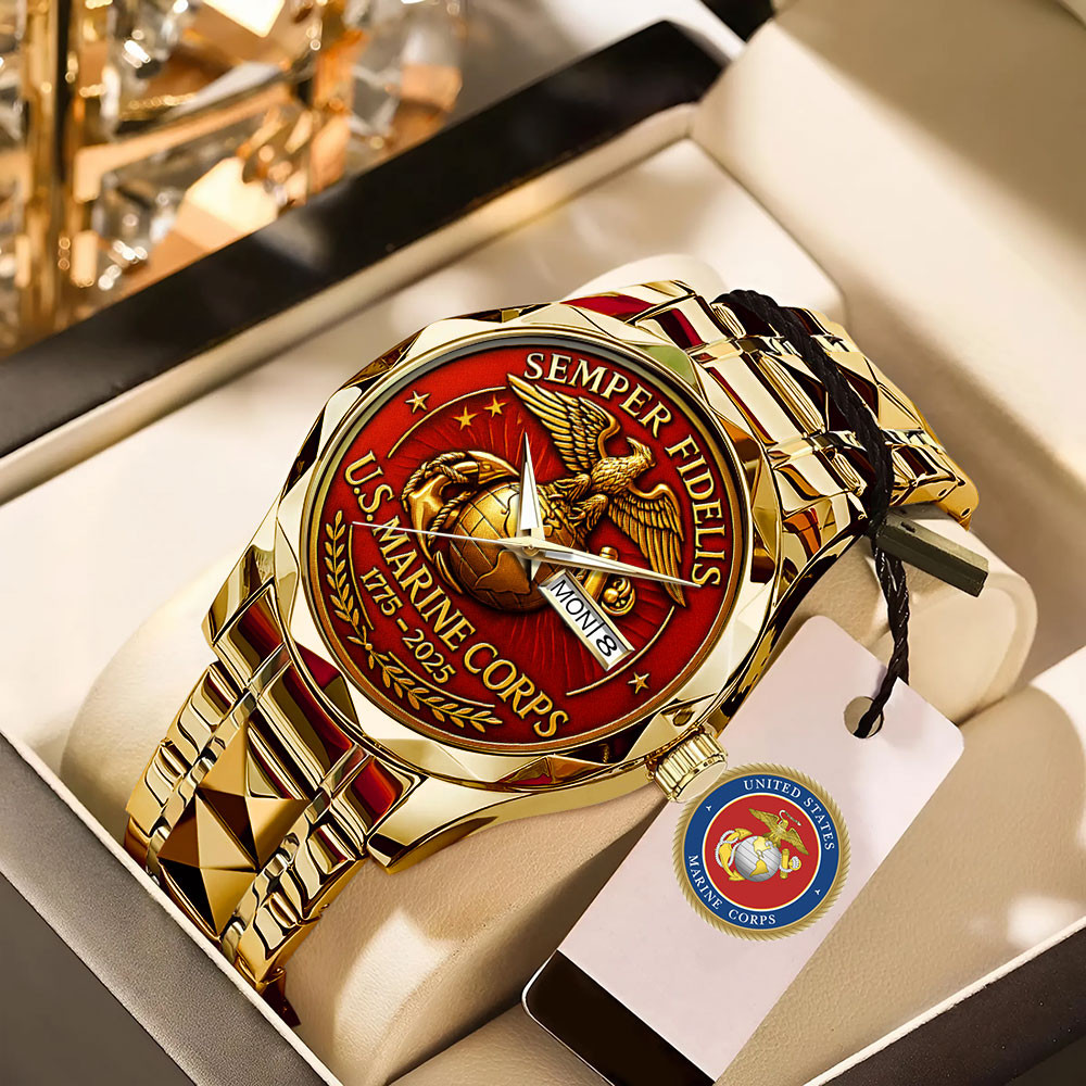 US Marine Corps 250th Anniversary Watch Semper Fidelis USMC Veteran Merch Christmas Gifts