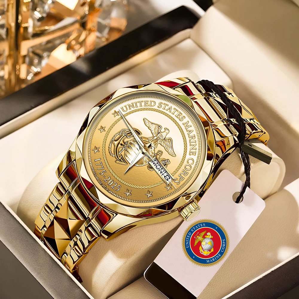US Marine Corps 250th Anniversary Watch USMC Merch Cool Gifts For Veterans