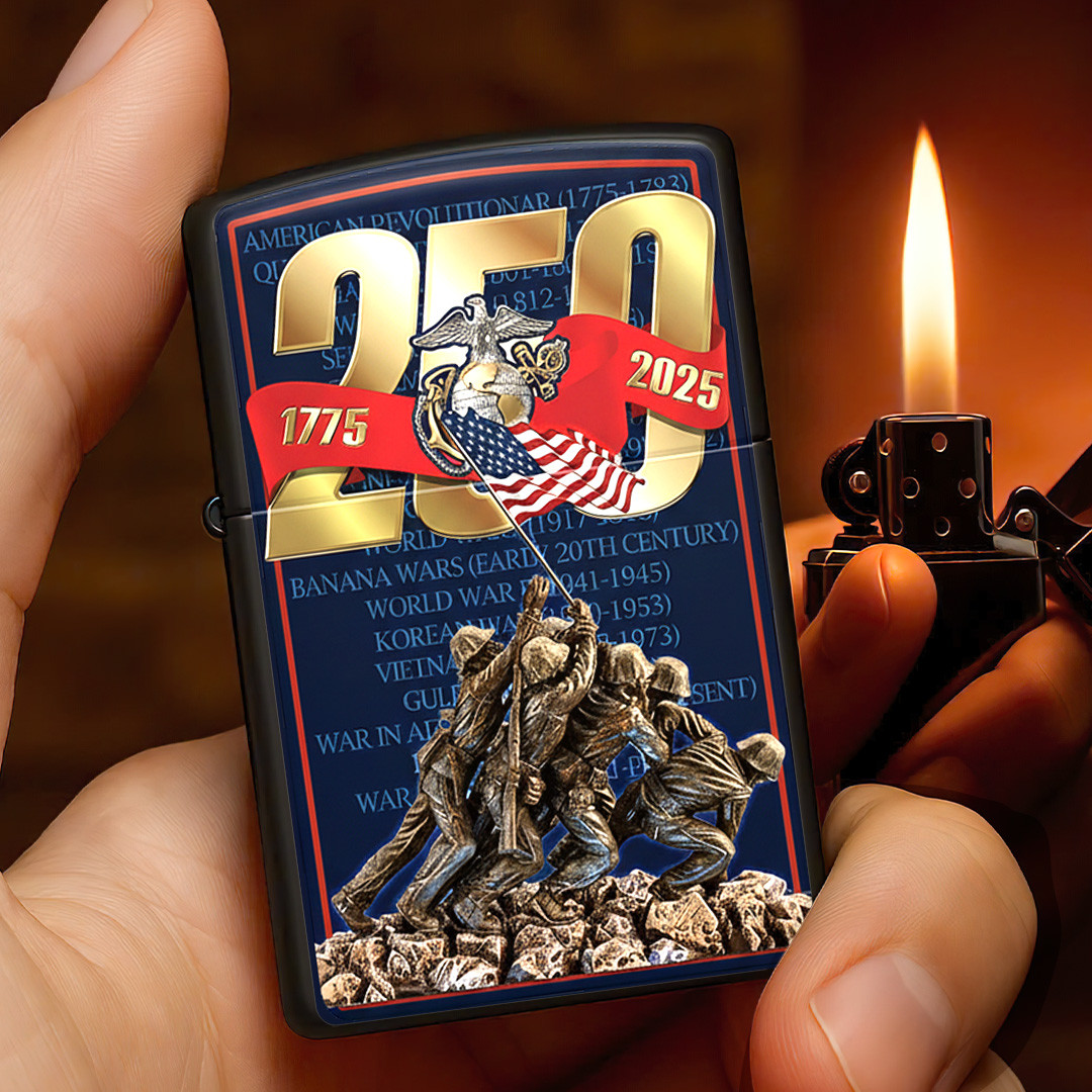 US Marine Corps 250th Anniversary Zippo Lighter Case Unique Marine Corps Gifts
