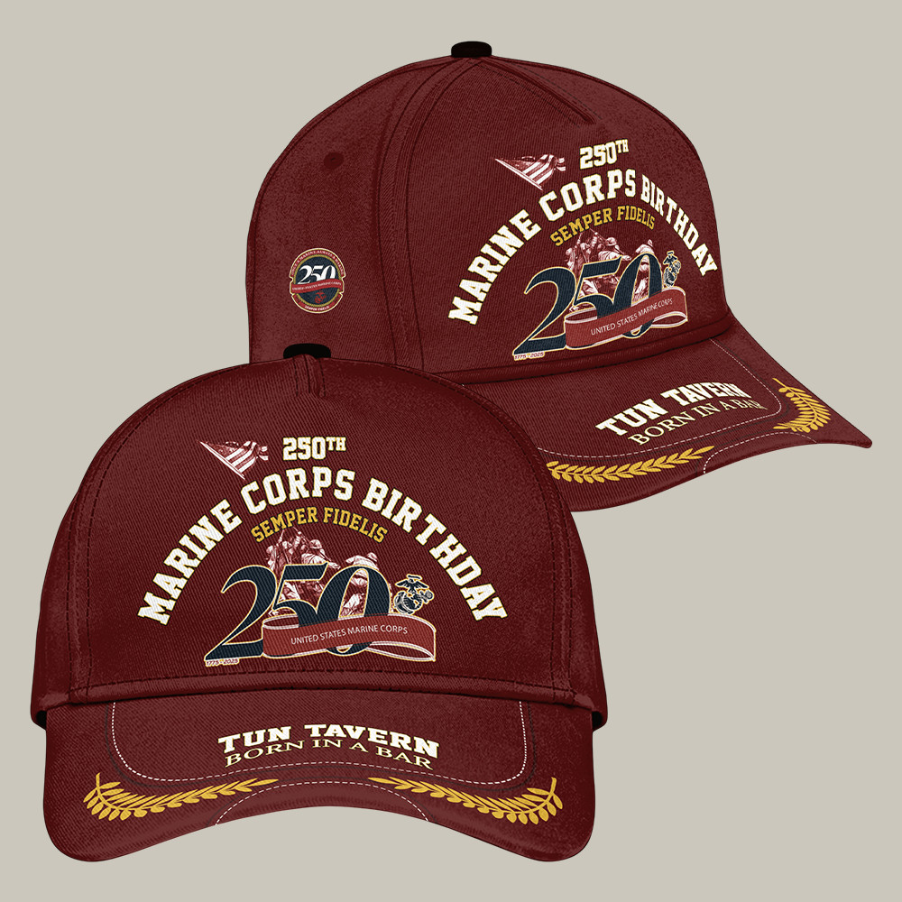 US Marine Corps 250Th Birthday Hat USMC Baseball Cap Gifts For Patriotic Men
