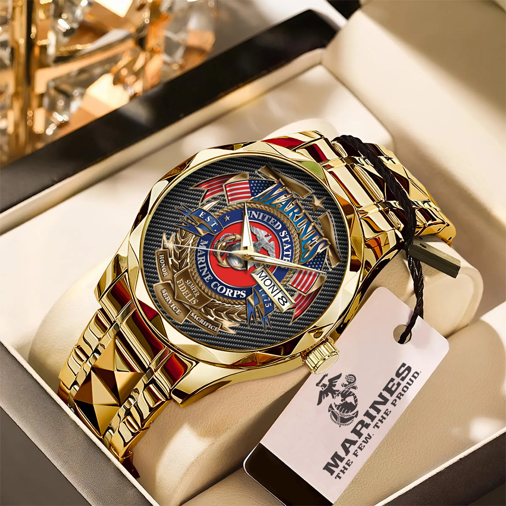US Marine Corps EST 1775 Watch Honor Service Sacrifice USMC Merch Good Gifts For Veterans