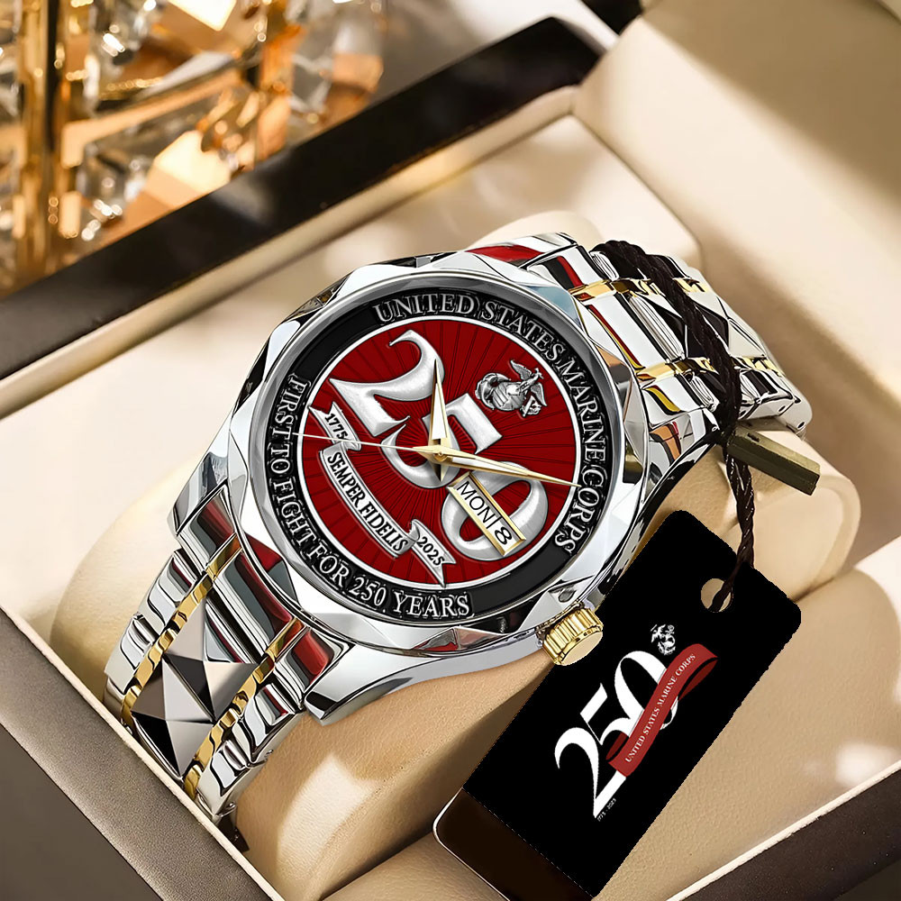 US Marine Corps First To Fight For 250 Years Watch Military Honor USMC Merch Gifts