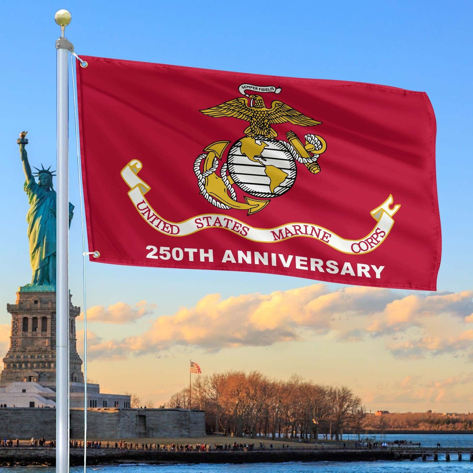 US Marine Corps Flag 250th Anniversary USMC Flag Patriotic Gift For Father