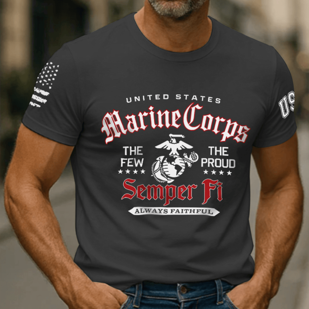 US Marine Corps Semper Fi T-Shirt Always Faithful Patriotic Clothes Us Marine Corps Gifts