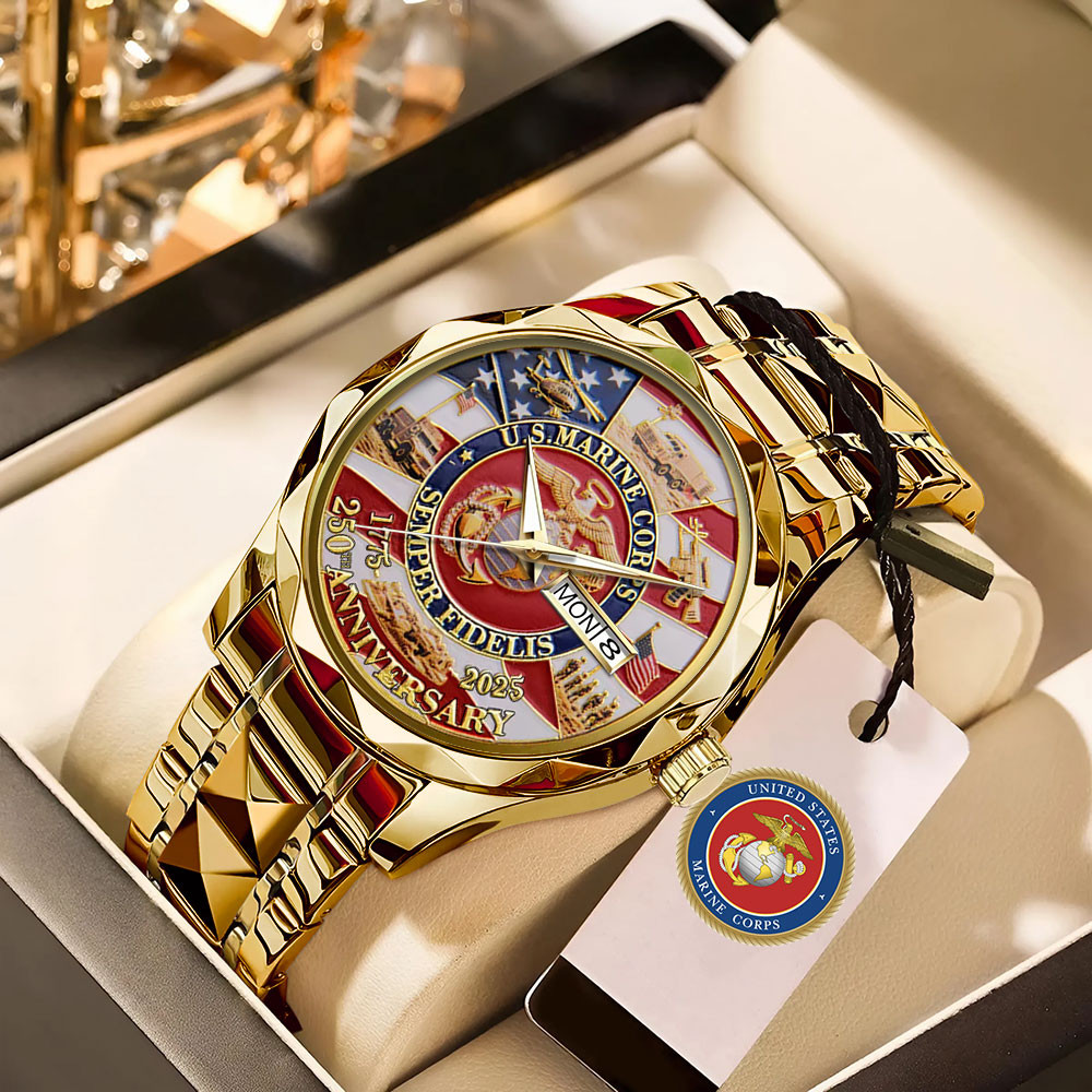US Marine Corps Semper Fidelis 250th Anniversary Watch Marine Corps Watches Gifts For Veteran