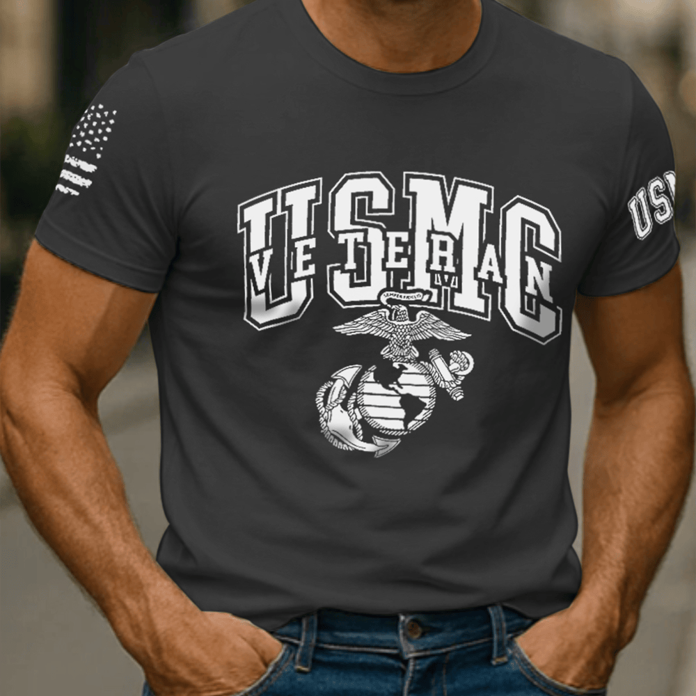 US Marine Corps T-Shirt USMC Veteran Patriotic Shirt Cool Gifts For Marines